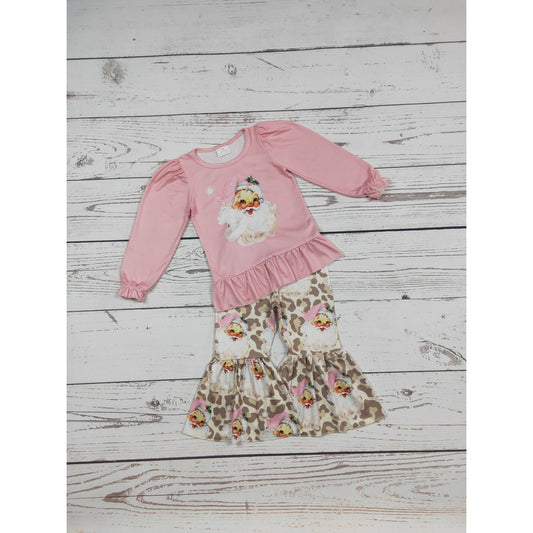 Girls Cheetah Santa Christmas Clothing