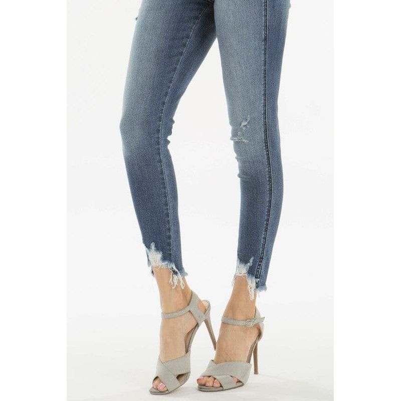 Kancan B-High Rise Skinny Jeans With Fray Hem Detail