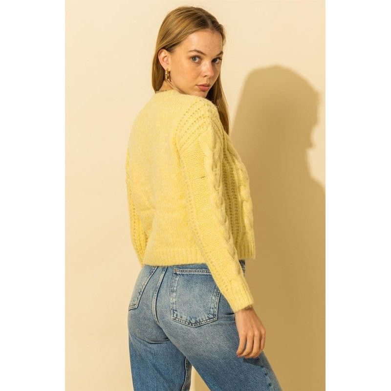 Cable Knit With Button Down Cardigan