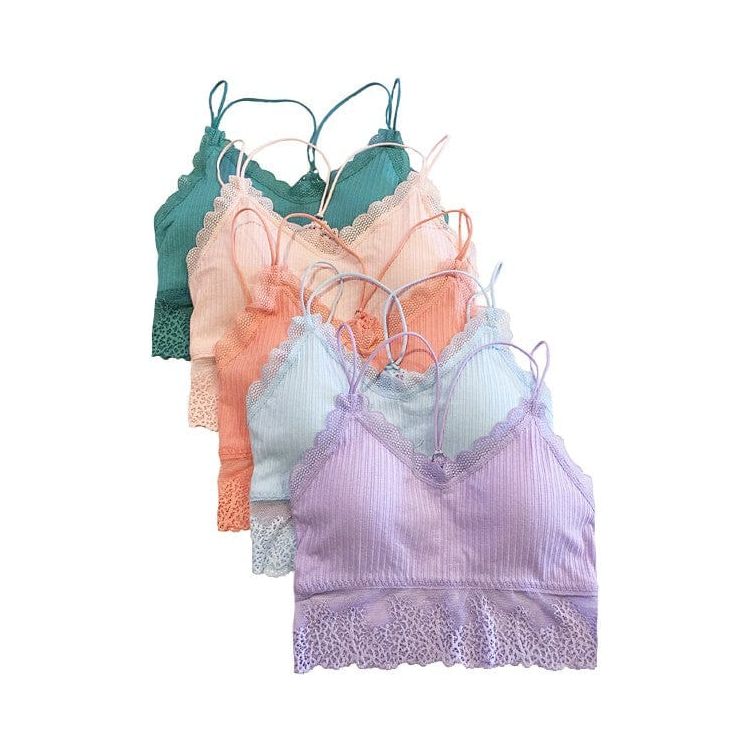 Ribbed and Lace Bralette