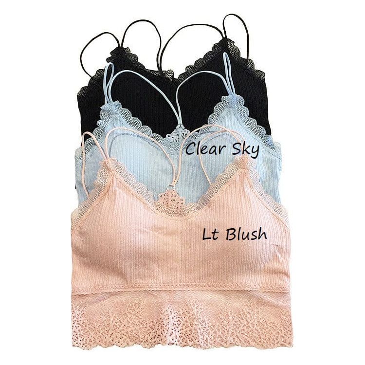 Ribbed and Lace Bralette