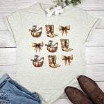 FALL PUMPKIN BOOTS RIBBON T-SHIRT