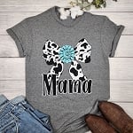 Cow Print Bow Mama T-shirt