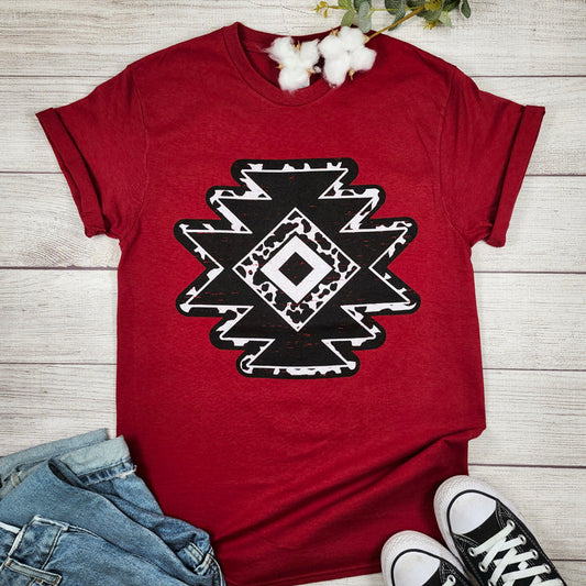 Cow Print Aztec T-Shirt