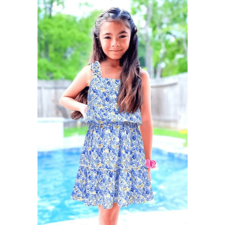 Floral Skirt Set W/ Wavy Straps