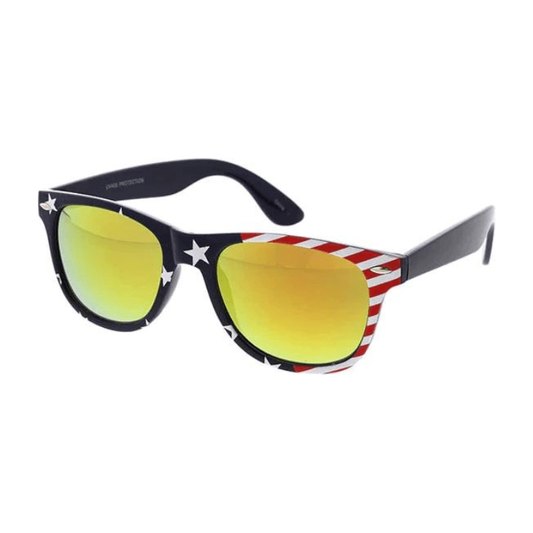 USA Flag Print and Color Mirror Lens Sunglasses
