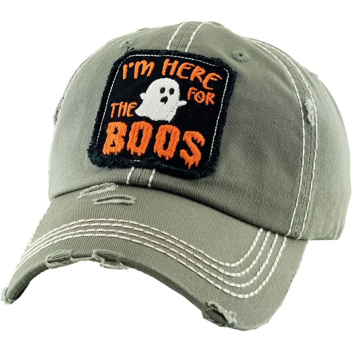Here For The Boos washed vintage ballcap