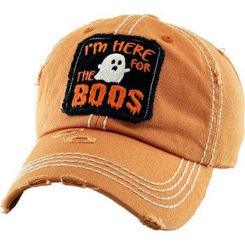 Here For The Boos washed vintage ballcap