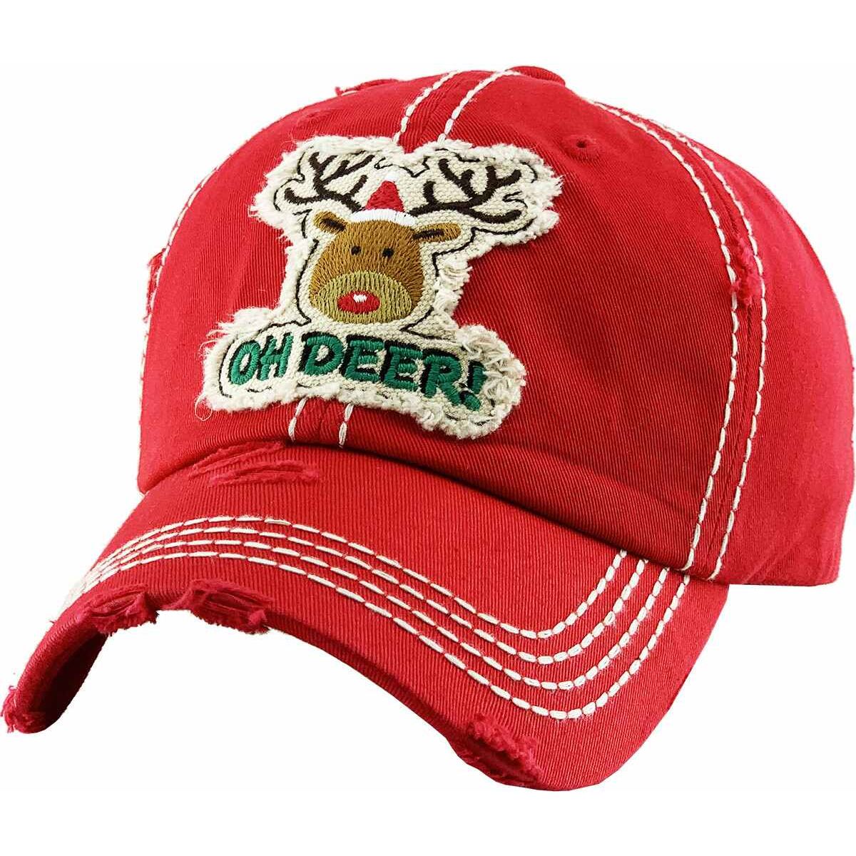 Oh deer washed vintage ballcap