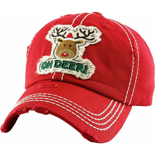 Oh deer washed vintage ballcap