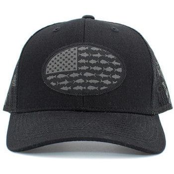 Usa fish flag mesh back ballcap