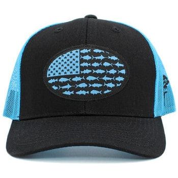 Usa fish flag mesh back ballcap