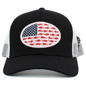 Usa fish flag mesh back ballcap