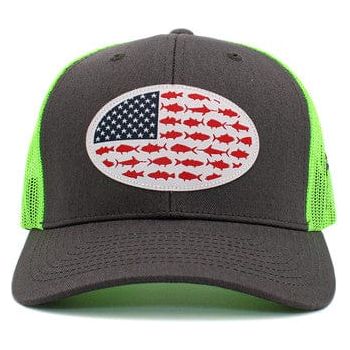 Usa fish flag mesh back ballcap