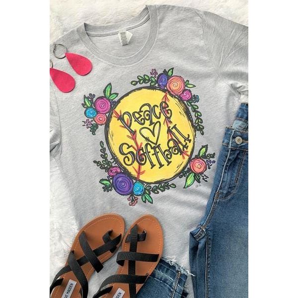 Peace and softball  t-shirt