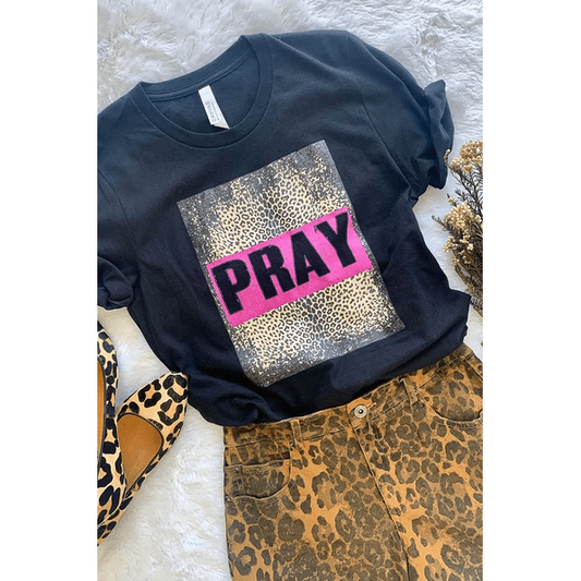 Leopard Square Pray Tee