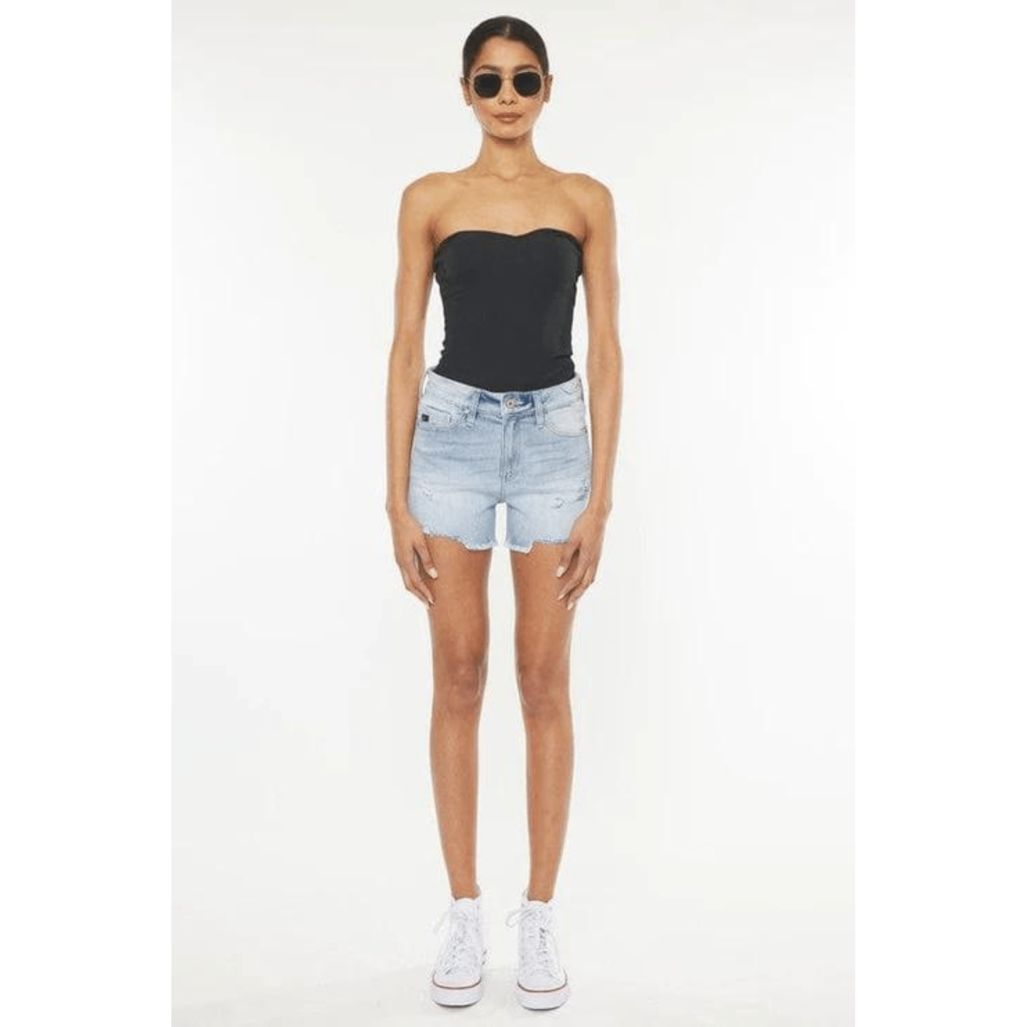 High rise denim shorts jeans