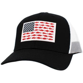 Usa fish flag mesh back ballcap