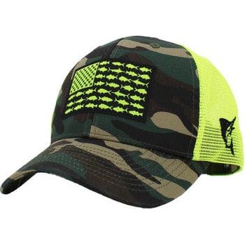 Usa fish flag mesh back ballcap