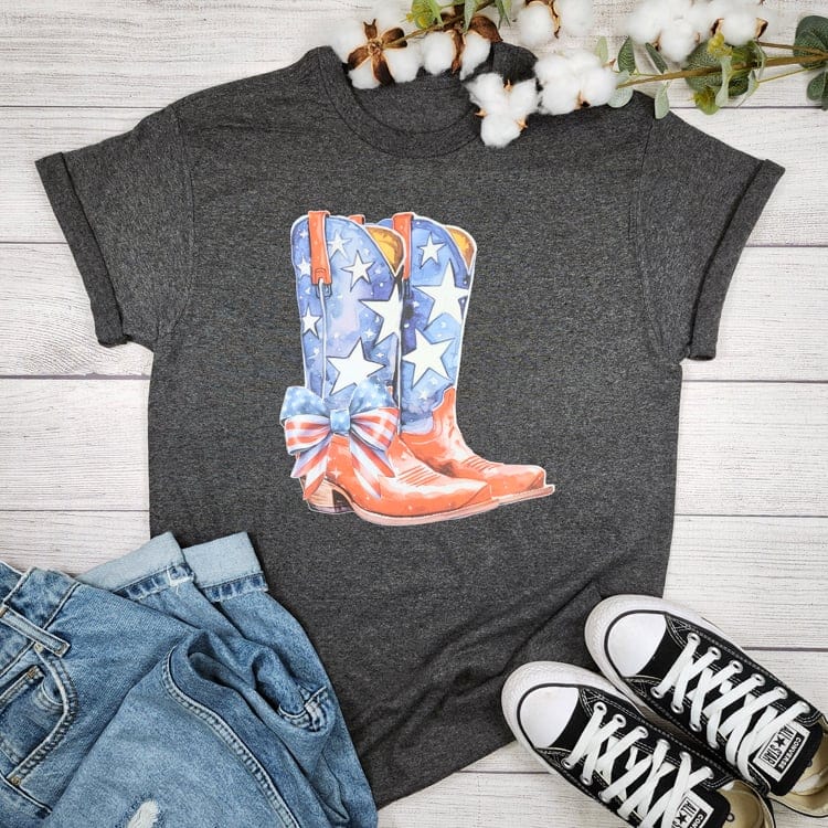 4th Of July Boots And Bows T-shirt