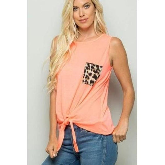Solid top with animal print