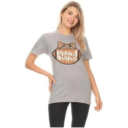 Proud mama foot ball t-shirt
