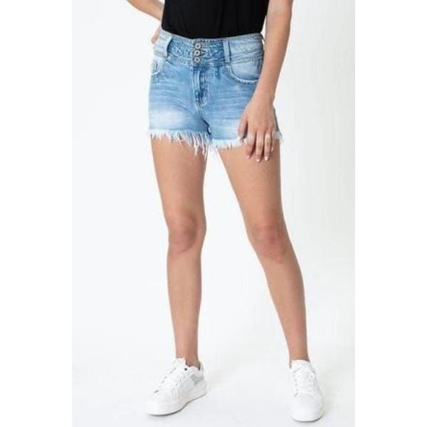 Kancan high rise hem detail shorts