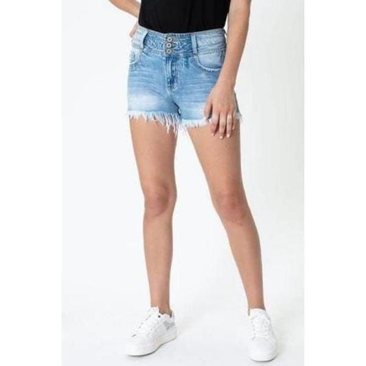 Kancan high rise hem detail shorts