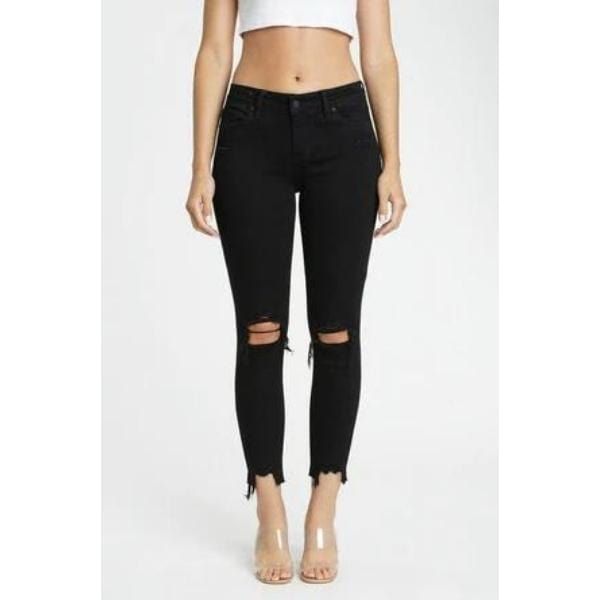 Josie mid rise skinny crop with distressed