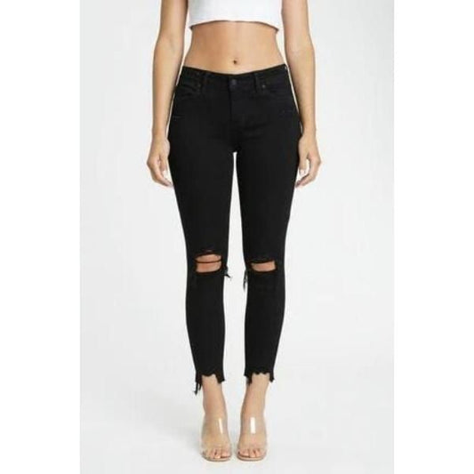 Josie mid rise skinny crop with distressed