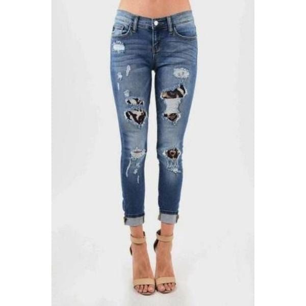 Leopard Print Patch Skinny