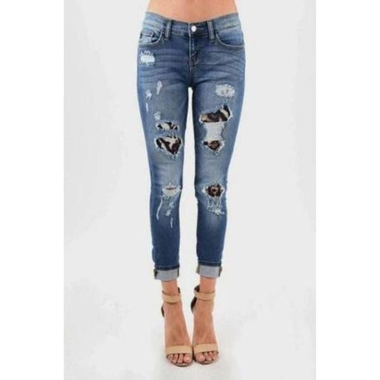 Leopard Print Patch Skinny