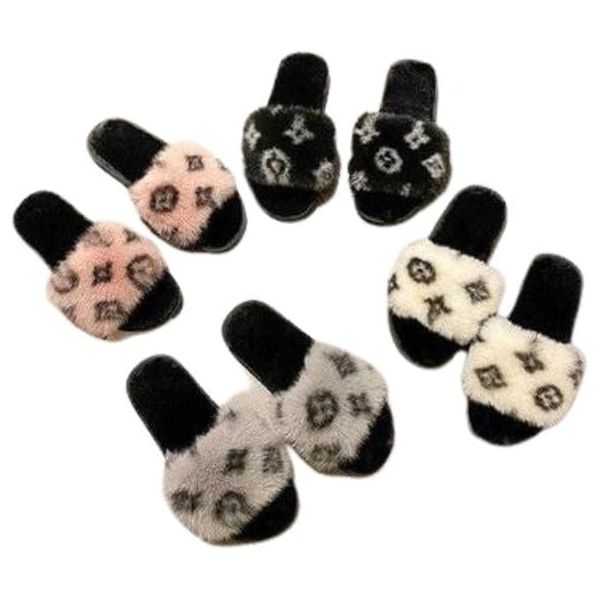 Women monogram fluffy comfy slipper