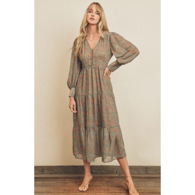 Paisley Floral Tiered Dress