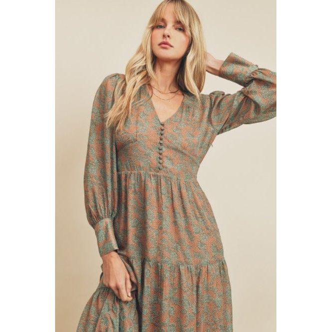 Paisley Floral Tiered Dress