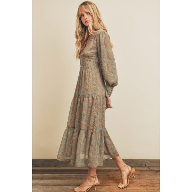 Paisley Floral Tiered Dress