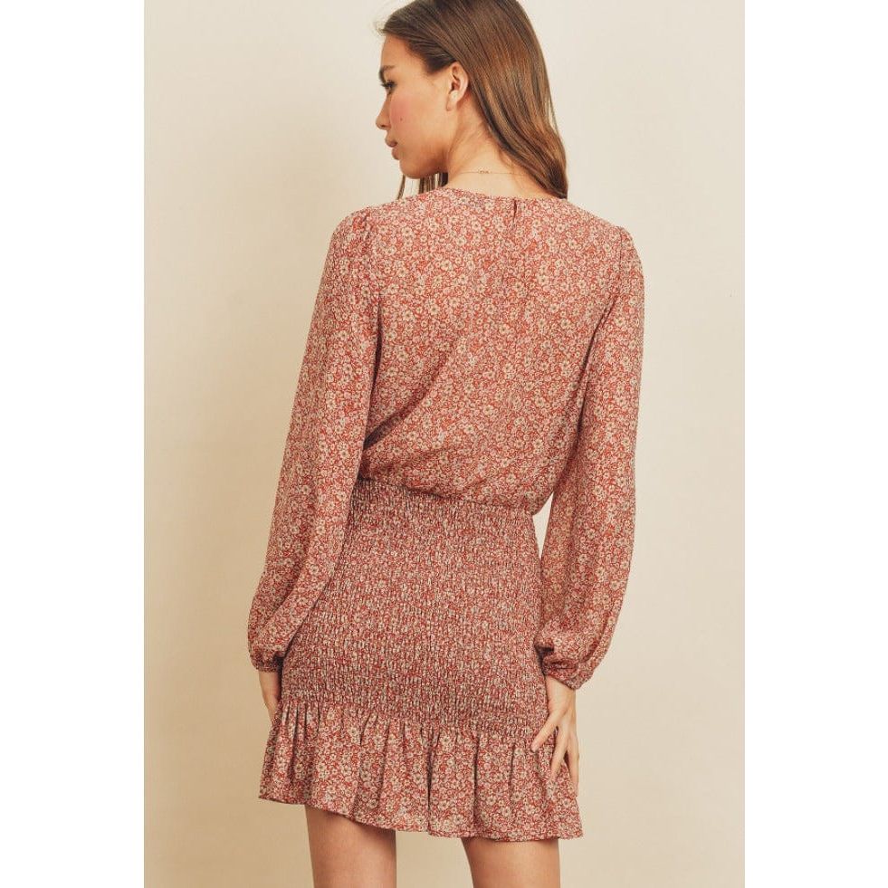 Ditsy Floral Smocked Mini Dress