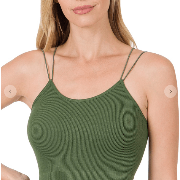 Ribbed seamless double strap brami