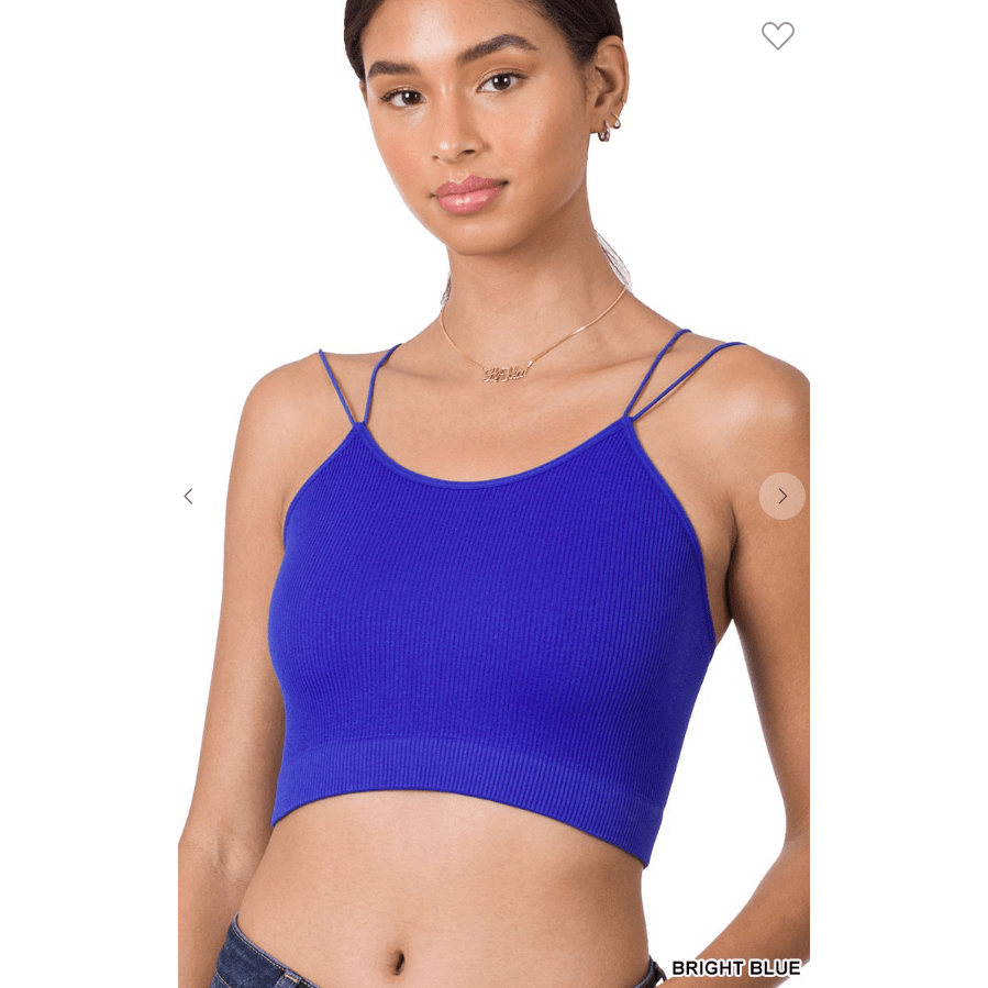 Ribbed seamless double strap brami