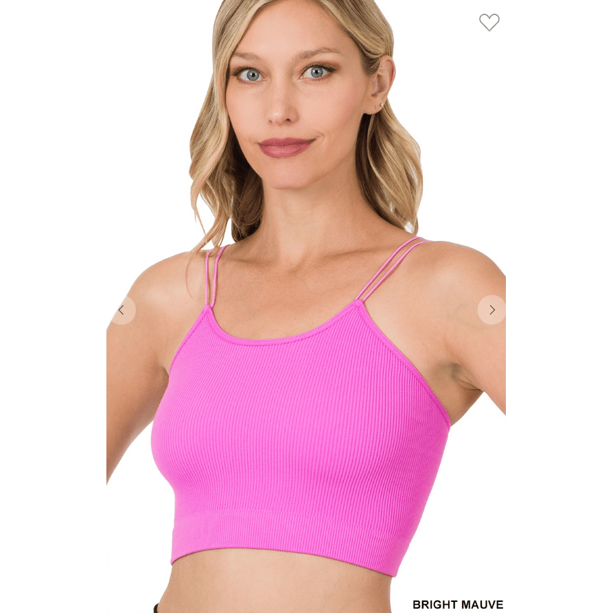 Ribbed seamless double strap brami