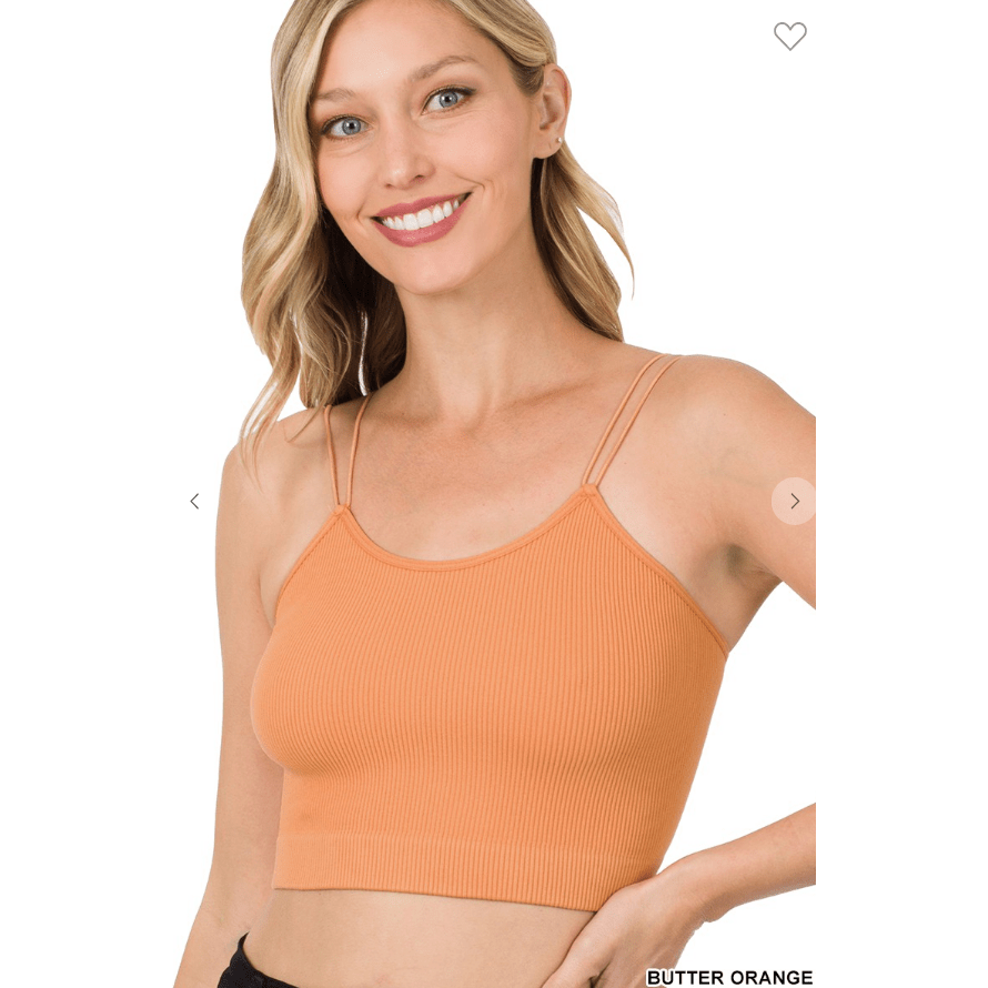 Ribbed seamless double strap brami