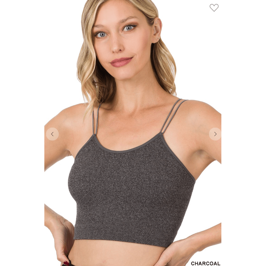 Ribbed seamless double strap brami