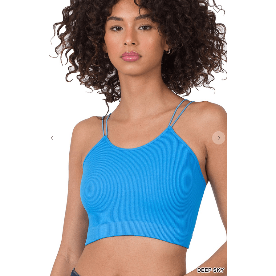 Ribbed seamless double strap brami