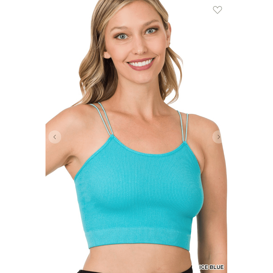 Ribbed seamless double strap brami