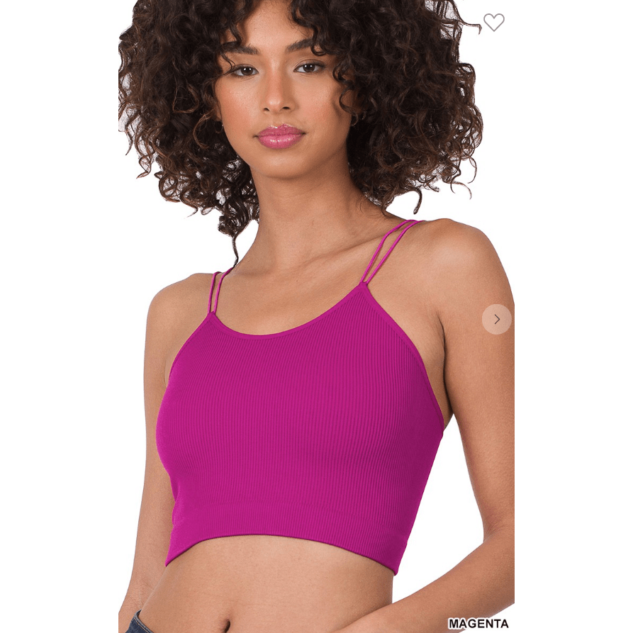 Ribbed seamless double strap brami