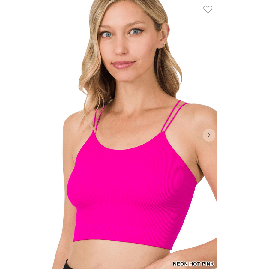 Ribbed seamless double strap brami