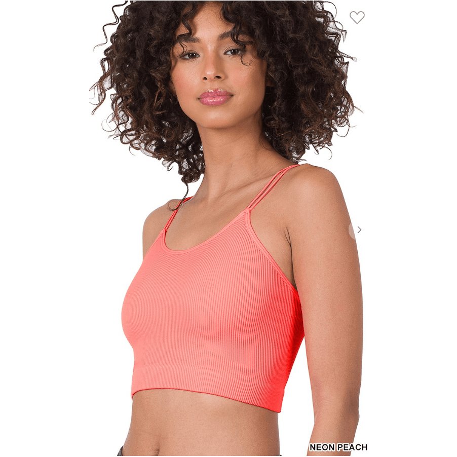 Ribbed seamless double strap brami