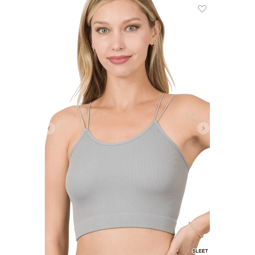 Ribbed seamless double strap brami