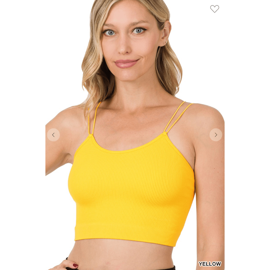 Ribbed seamless double strap brami