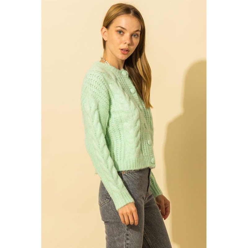 Cable Knit With Button Down Cardigan